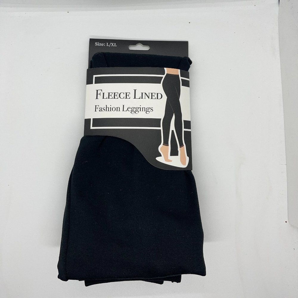 Gold Medal seamless fleece lined fashion leggings, black L/XL